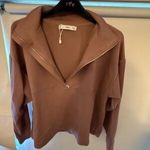 Mango Mauve Quarter-Zip Sweatshirt